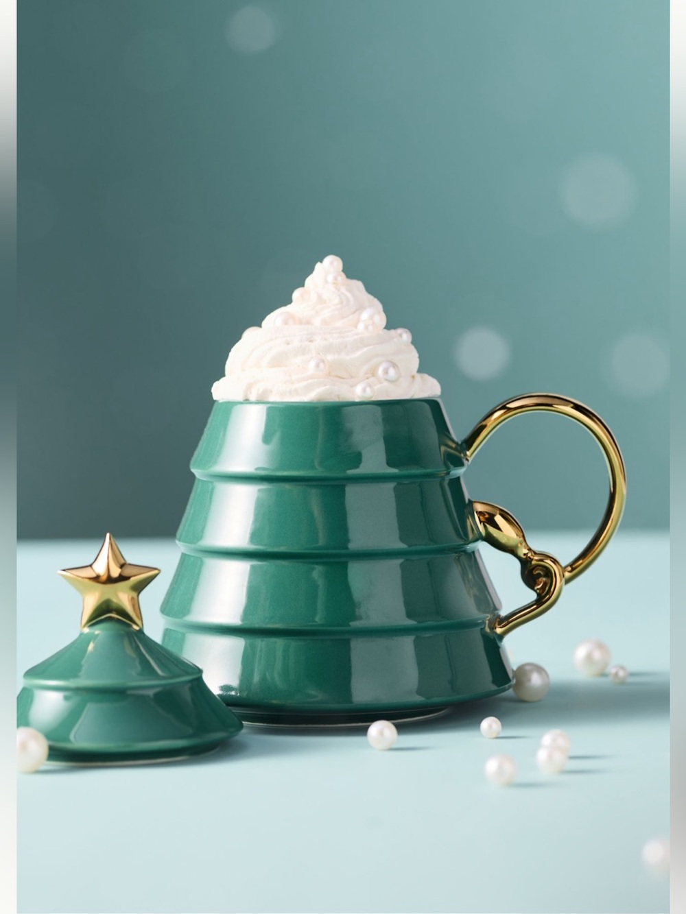 Anthropologie Arbol Tree Lidded Stoneware Mug